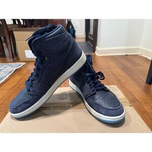 Nike Air Jordan 1 High – Navy Blue Canvas – Used (No Box) Size 11